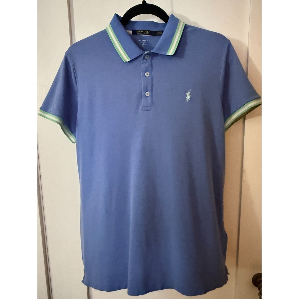 Polo Golf Ralph Lauren Tailored Fit Golf Polo Shirt Mens Large Blue Stretch